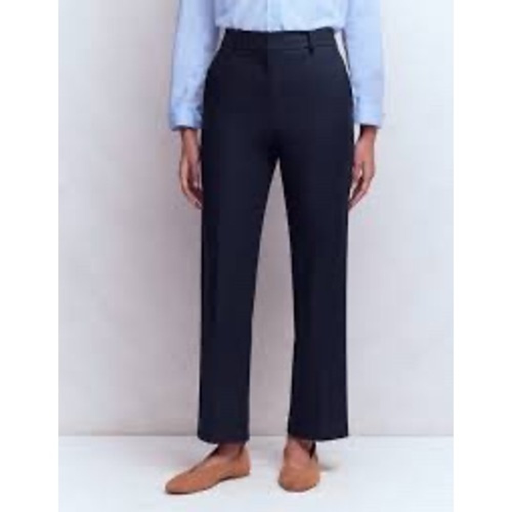 Boden Navy Blue Hampshire 7/8 Trousers Straight Leg Pants US 8L UK 12L